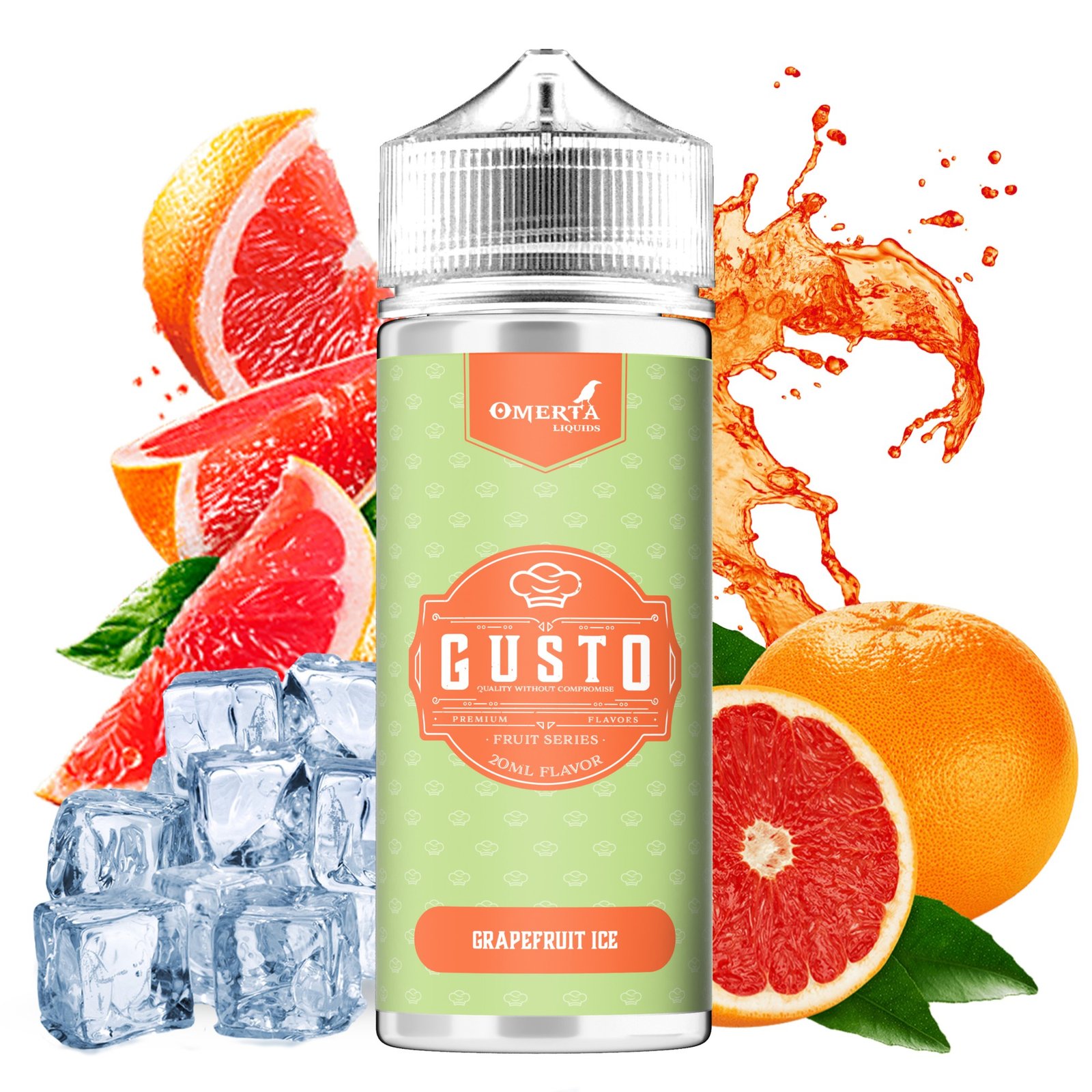 GUSTO GRAPEFRUIT ICE 120ML WBF-2000x2000 Omerta Gusto Grapefruit Ice 120ml - Image 1