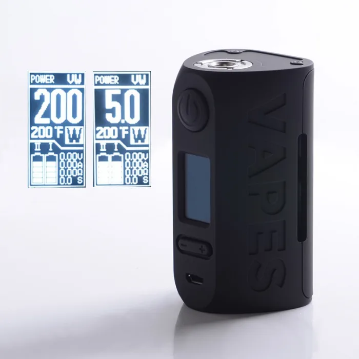 authentic vapor storm puma 200w tc vw variable wattage vape box mod full black 5200w 2 x 18650