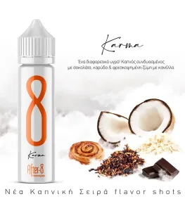 After-8 Flavor Shots – Karma

Εμπλουτίσαμε την καπνική μας βάση με σοκολάτα, καρύδα και φρεσκοψημμένη ζύμη με κανέλλα.
Το αποτέλεσμα θα σας εκπλήξει!