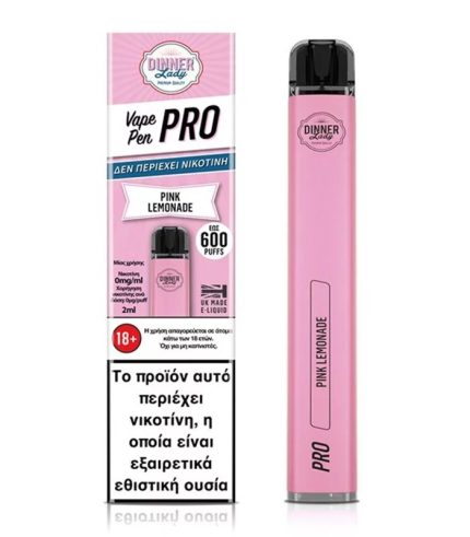 Dinner Lady Vape Pen Pro Pink Lemonade 0mg 2ml Disposable