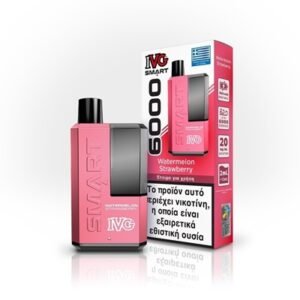 IVG Smart 6000 Watermelon Strawberry 1 IVG Smart 6000 Watermelon Strawberry ηλεκτρονικό τσιγάρο μίας χρήσης με πολλές τζούρες με γεύση καρπούζι φράουλα