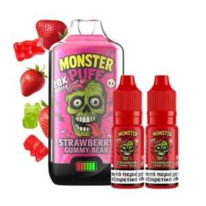 Monster Puff 28K Disposable Kit 20mg Strawberry Gummy Bear