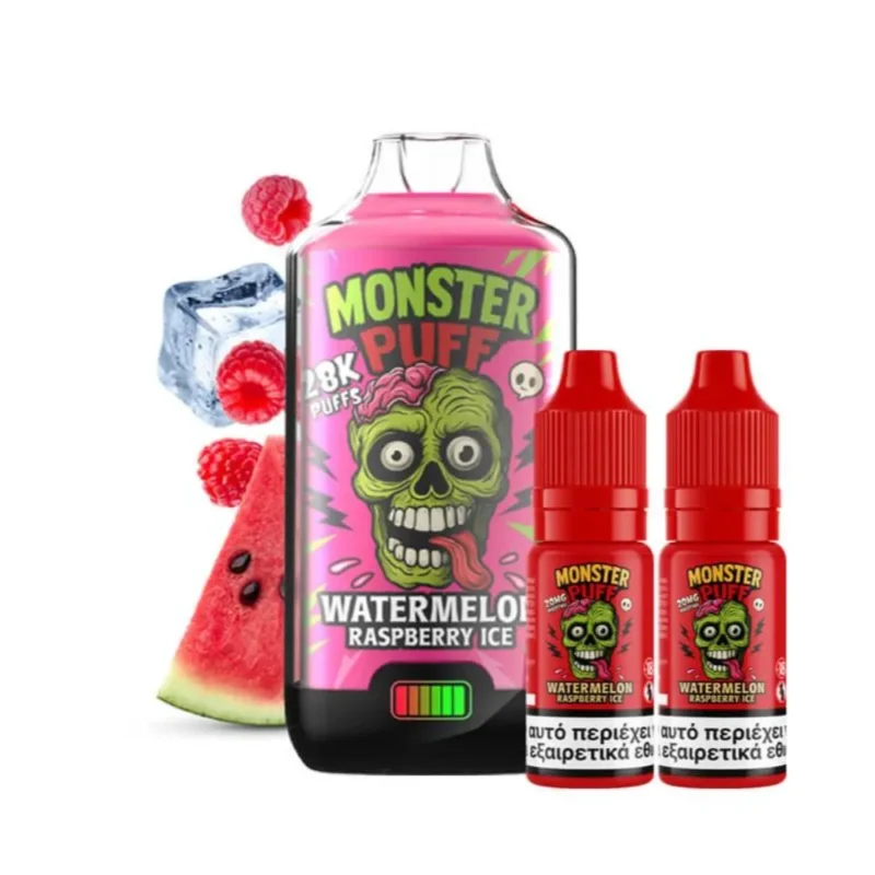 Monster Puff 28K Disposable Kit 20mg Watermelon Raspberry Ice